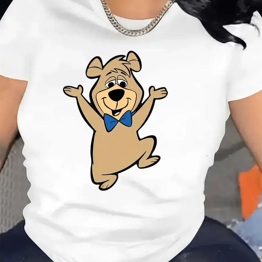 

【New style】Fashionable Round-Neck Short-Sleeve T-Shirt for Women with Cartoon Graphics