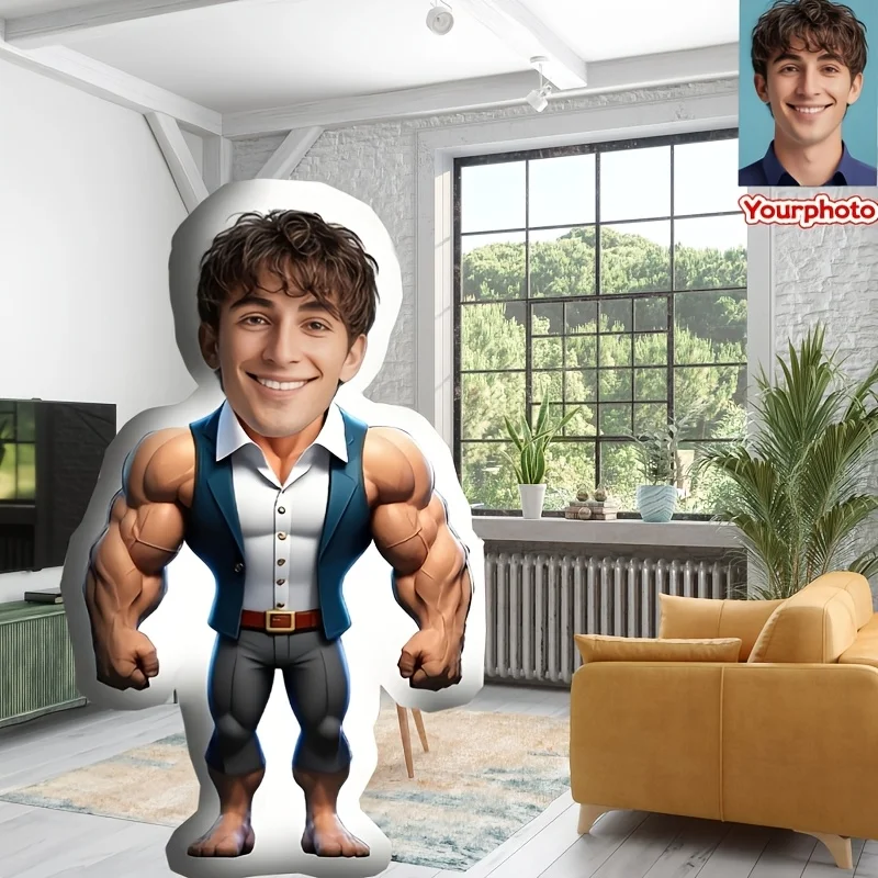 Custom Photo for Man Pillow with Your Own Picture - Shirt Suitable for Sofa Bed, Upload Your Image for Gift for Birthdays, Chris