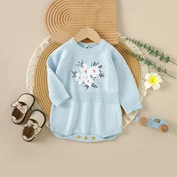 Autumn Baby Bodysuits Long Sleeve Floral Embroideried Newborn Infant Girl Onesie One Piece Toddler Winter Jumpsuit Clothes 0-18m