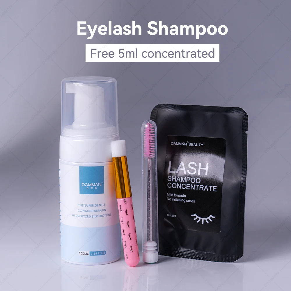 100ml Lash Shampoo Natural Formula Eyelash Extension Cleanser Deep Cleaning Eyelash Clean Mousse Foam Mascara Remover Makeup