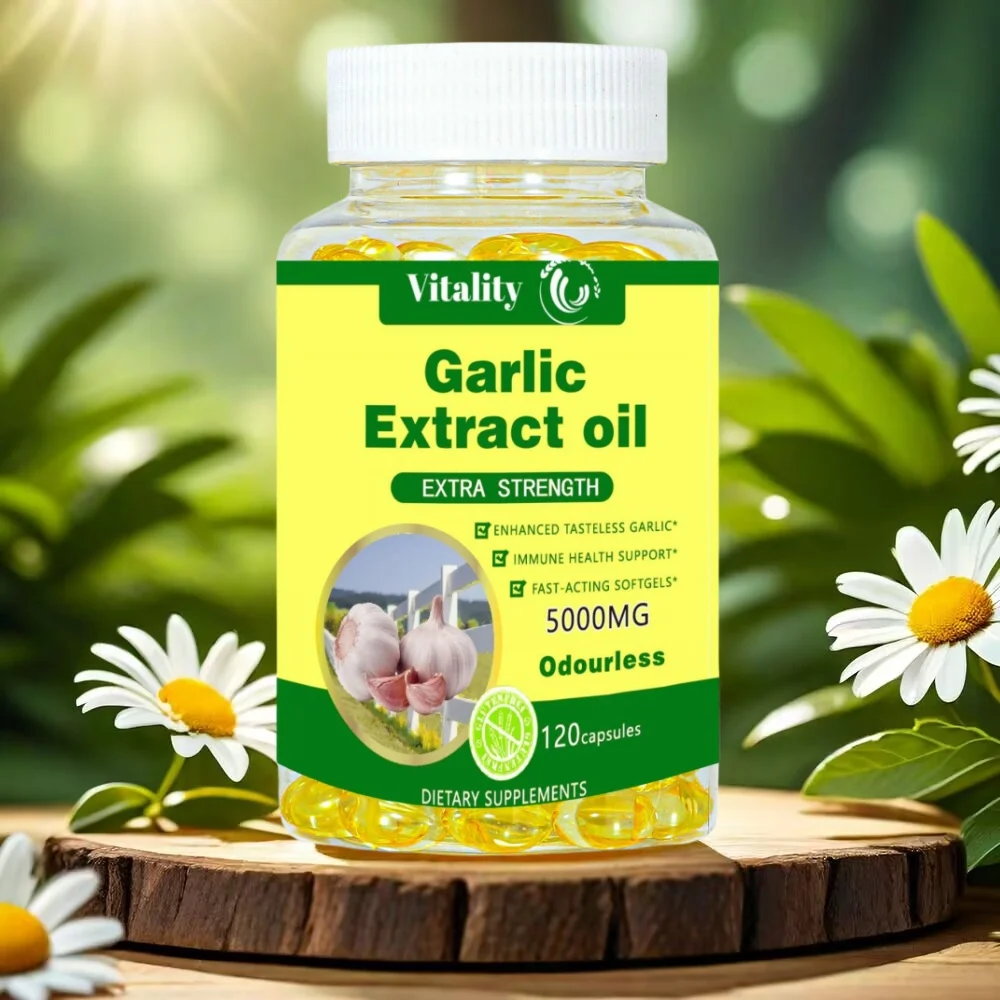 Organic Garlic Oil Extract Capsule | Non-GMO Vegan | Odor-free |  for Adult Old People Premium Formula Health Supplement