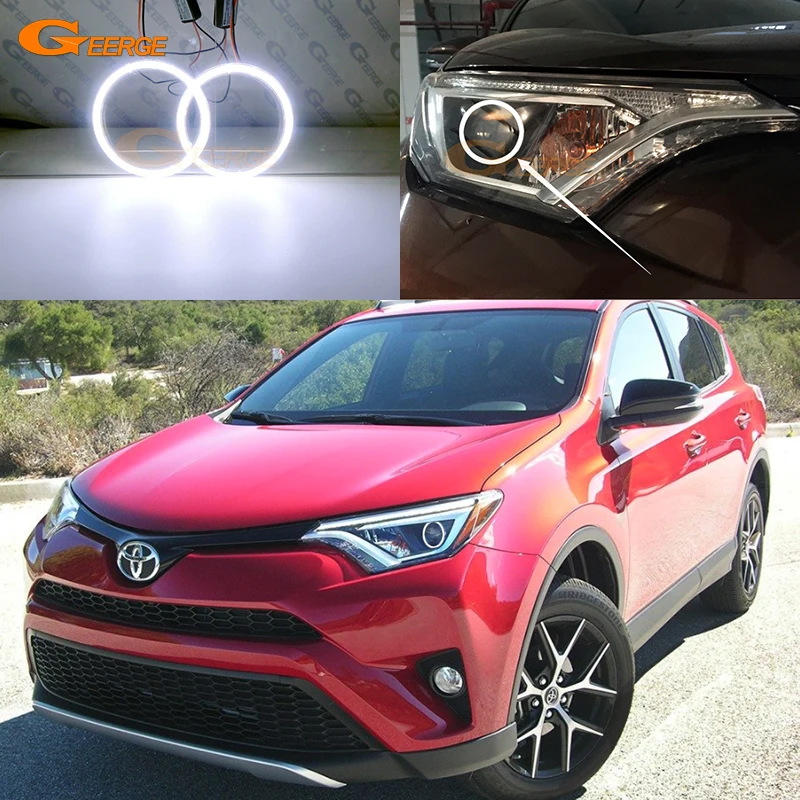 For Toyota RAV 4 RAV4 IV Facelift 2016 2017 2018 Excellent Ultra Bright COB Led Angel Eyes Kit Halo Rings Day Light