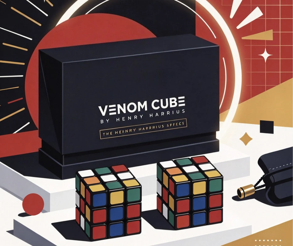 Venom Cube By Henry Harrius Stage Magic Trick Visual Cube Mentalism Effect for Magicians Gimmick Close Up Magia Props