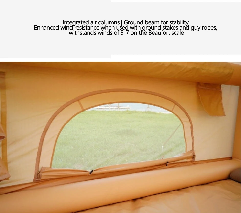 New 7㎡ Inflatable Tent+ 7㎡ Canopy Set 600D Heavy-Duty Rainproof Oxford Fabric Marquee with Inflatable Ground Beam Wind-resistant