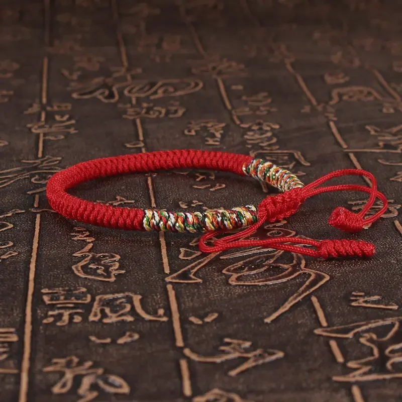 Tibetan Buddhist Lucky Bracelet Unisex Braid Red Thread Rope Adjustable King Kong Knot Bracelets for Womern Men Bangles Jewelry