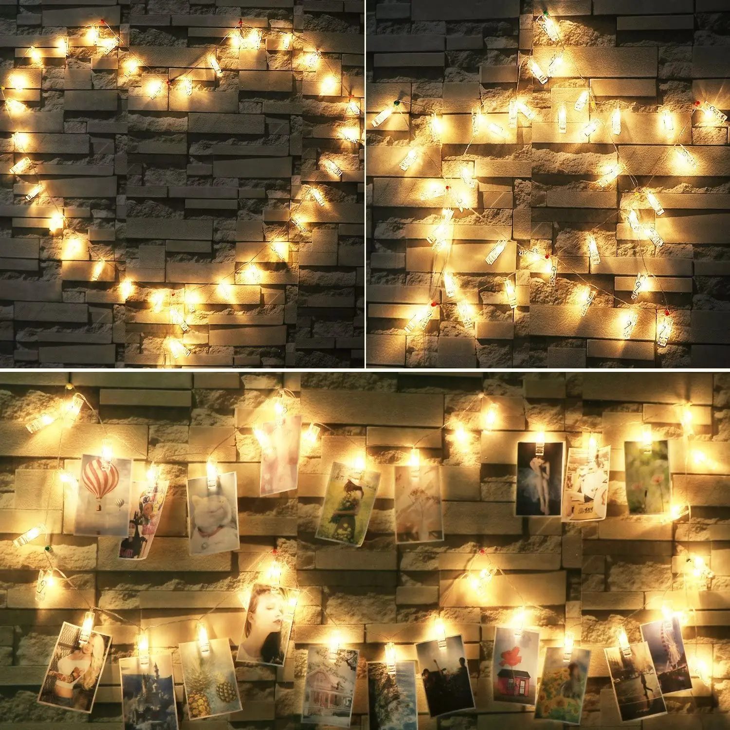 LED String Lights Photo Clip USB Outdoor Battery Operated Garland Christmas Decoration Holiday Party Wedding Xmas Fairy Lighting