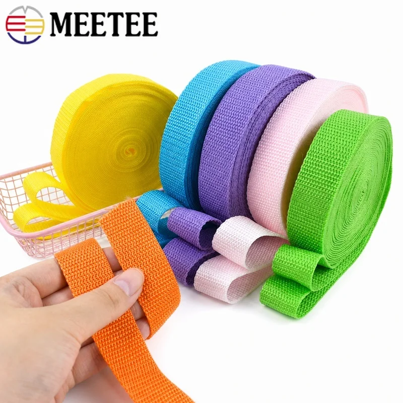 10Meters 20-50mm Polyester Webbing Tape Braided Bag Strap Backpack Belt Bias Binding Luggage Belts Packaging Sewing Accessories