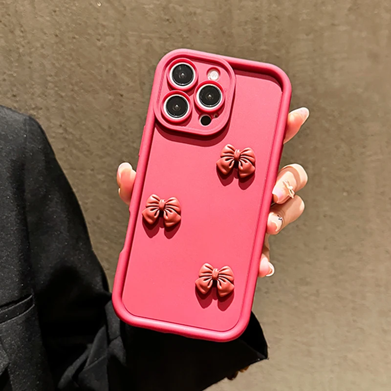 여성용 귀여운 3D 활 휴대폰 케이스, 삼성 갤럭시 A53 A52 A32 A13 A23 A33 A73 A12 A22 A72 4G 5G 소프트 실리콘 충격 방지 커버