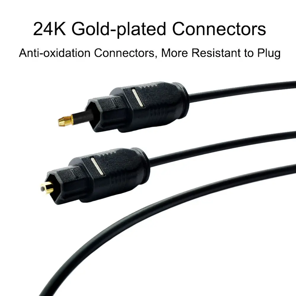 3.5mm Plug to Toslink Audio Cable Digital SPDIF Optical Fiber Cord Gold Plated For Speaker Blu-ray Player Xbox Power Amplifier