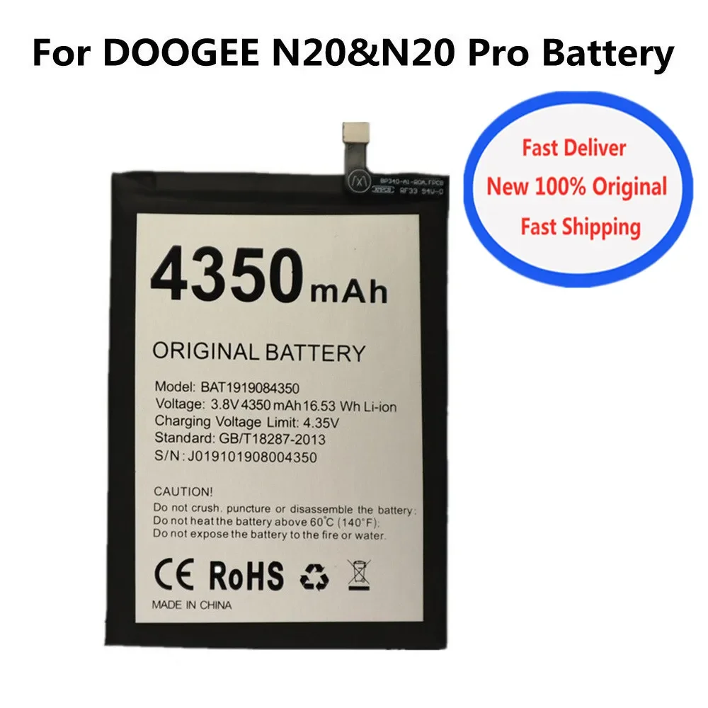 BAT1919084350 Original N20Pro Battery For DOOGEE N20 Pro / N20 Phone Battery Bateria 4350mAh