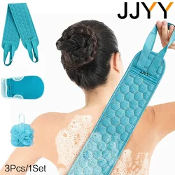 3Pcs/Set Body Cleaning Washcloth Soft Brush Home Hotel Bathroom Shower Ball Back Scrubber Set Exfoliating Skin Towel Bath Gloves