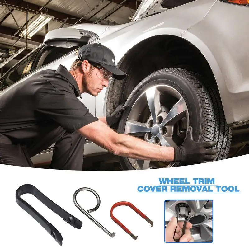 

Hub Cap Removal Tool 3 Piece Center Cap Removal Tool For Car Wheel Accessories Portable Wheel Fitment Tool Wheel Lug Nut Cap