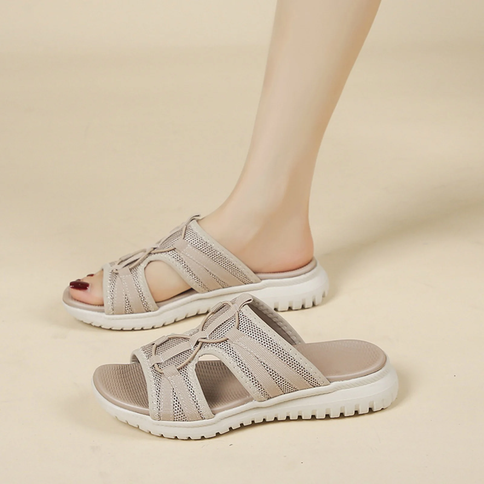 Women'S Breathable Mesh Sandals Slippers Lightweight And Absorbing Sole Slip Casual Walking Sport Sandal Women Sandalias Zapatos