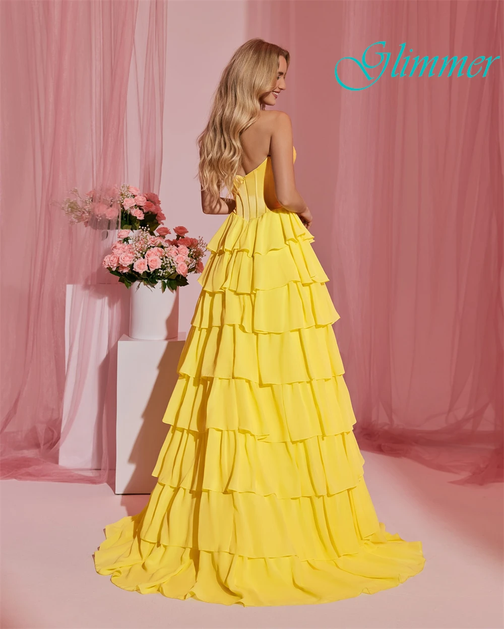 

Customized Graceful Strapless Evening Dress and Exquisite Chiffon Special Occasion Gowns and Temperament Sleeveless Prom Dresses