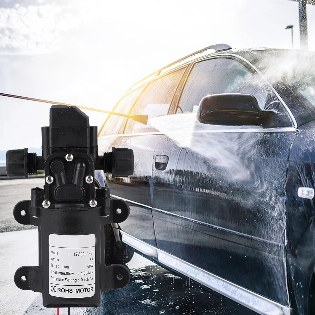 

12V 60W Mini Diaphragm Micro Water Pump For Aquarium Garden Fountain Bird Bath Sprayer Self Priming Electric Water