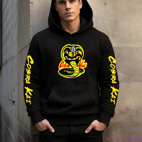Nueva sudadera con capucha con estampado de Cobra Kai para hombre, sudadera informal de moda para exteriores para hombre, Top