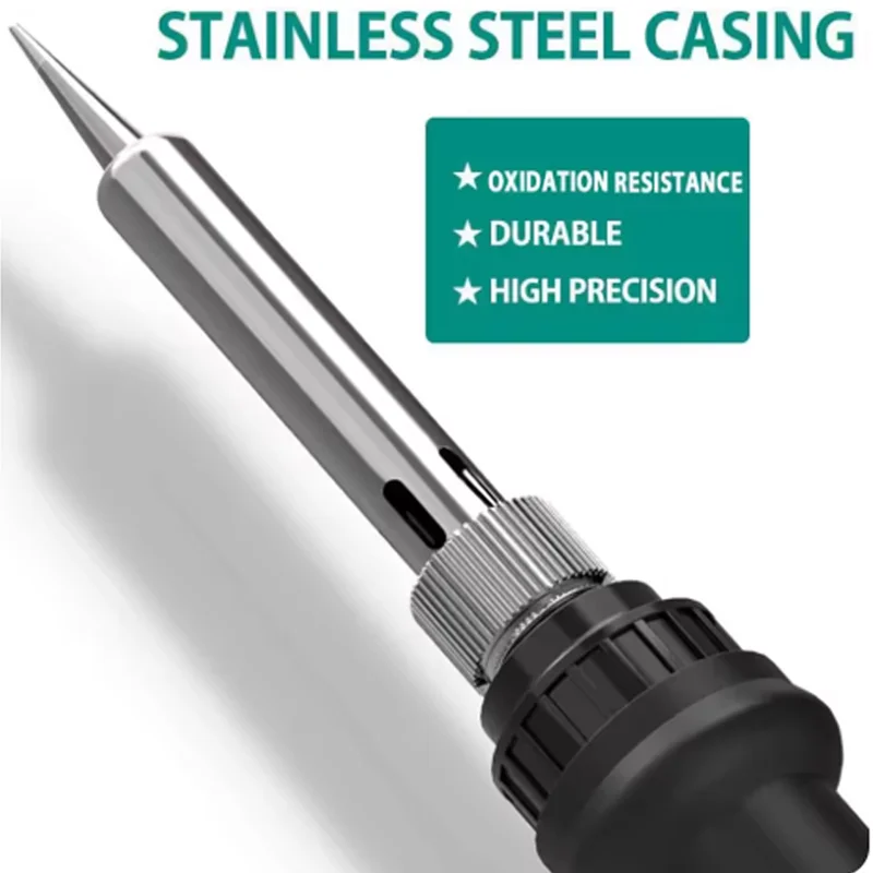 Zestaw lutowniczy 10-w-1, lutownica elektryczna 60W z regulacją temperatury, wymienne końcówki lutownicze, pisak lutowniczy, zestaw do lutowania