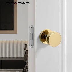 Invisible Door Lock Single Side Lock Secret Lock Interior Bedroom Background Wall Door Hidden Handle Small Keyhole Round Handle