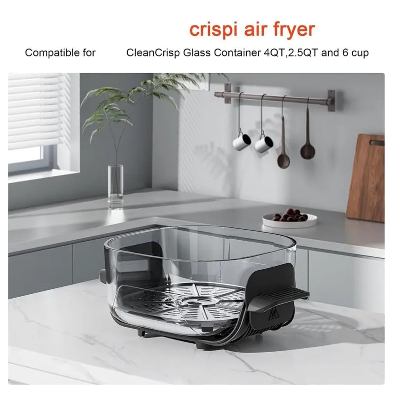 ABJO-For Ninja Crispi Glass Air Fryer Silicone Handle Cover, 2-Pack Accessories For 4QT 2.5QT& 6Cup