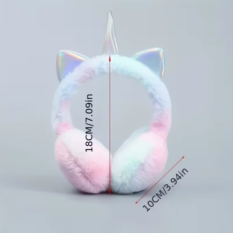 2-6Y الاطفال الشتاء تدفئة الأذن لينة أفخم يونيكورن الأذن يفشل الباستيل الطقس البارد حماية الأذن للفتيات والفتيان حفلة عيد ميلاد