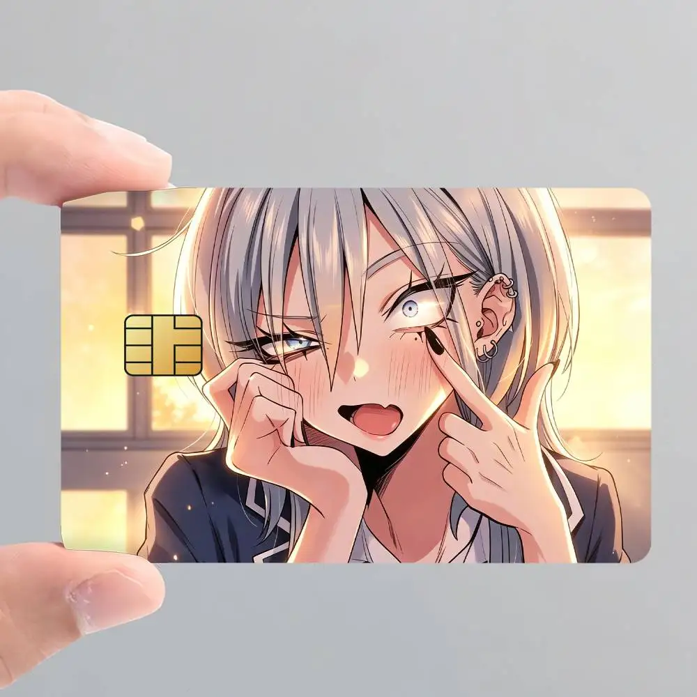 Secretly Soft-hearted Haimiya Mio Card Stickers for Bank Access Protective Waterproof Film Cover Sticker Surprise Gift