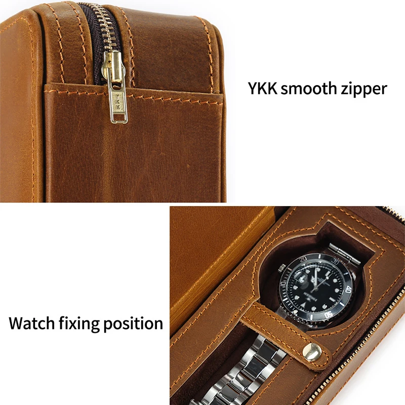 True Leather Storage Watch Case Convenient Travel Takeout Provide Free Personalized Customized Logo Services Display Watch Box