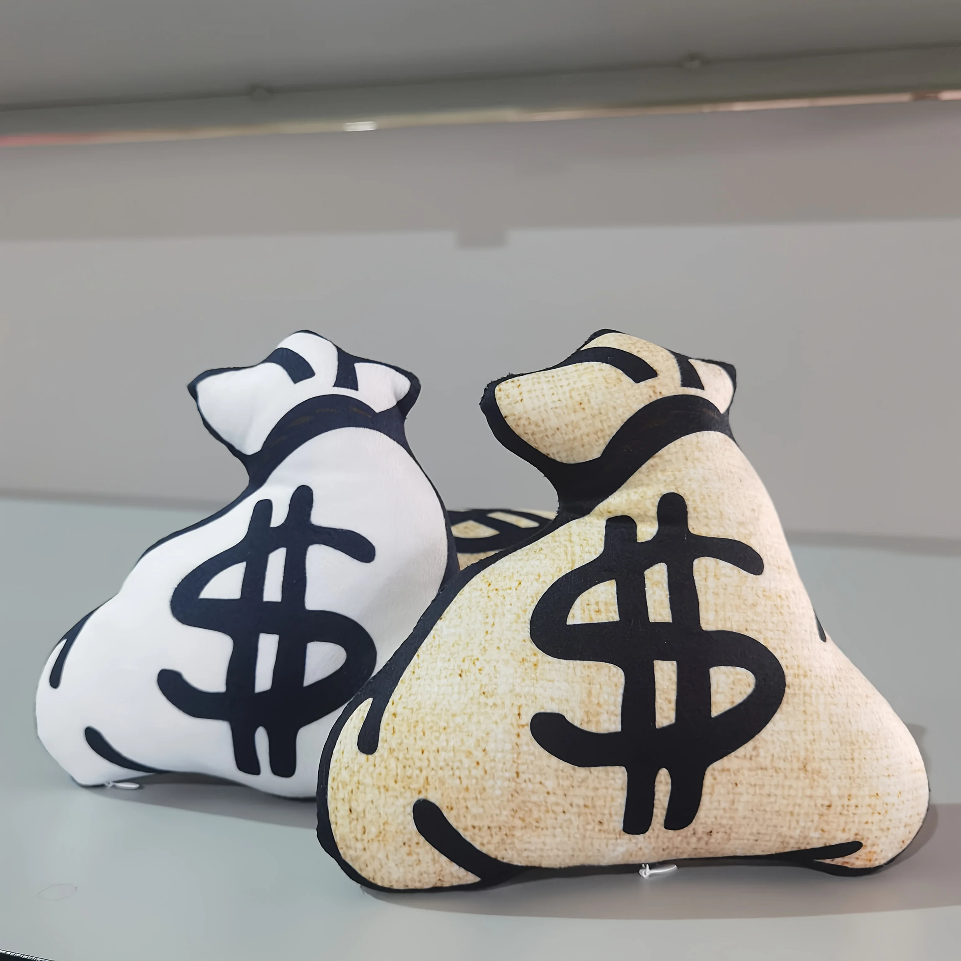 Lucky Money Bag Pillowcase with stylish gold and black design, featuring tassel details and washable polyester, perfect for sofa