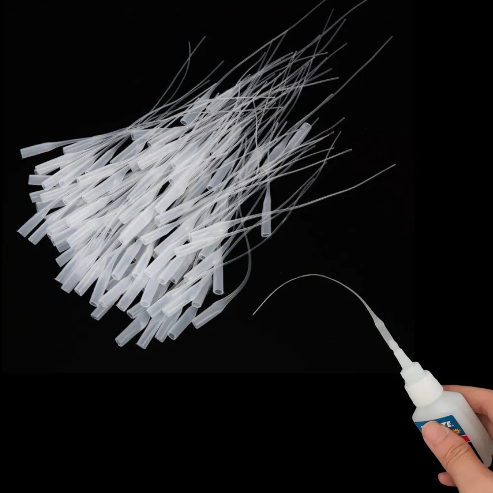 100pcs Glue Micro-Tips Plastic Glue Bottle Tips Glue Extender Precision Applicator Dropping Tube Nozzle For Crafting Lab