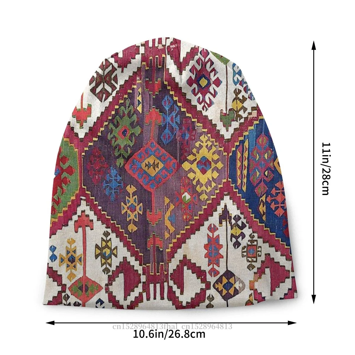 Navajo Oriental Skullies Beanies Caps Adana Kilim South East Anatolia Antique Tribal Rug Print Hat Bonnet Hats Unisex Ski Cap