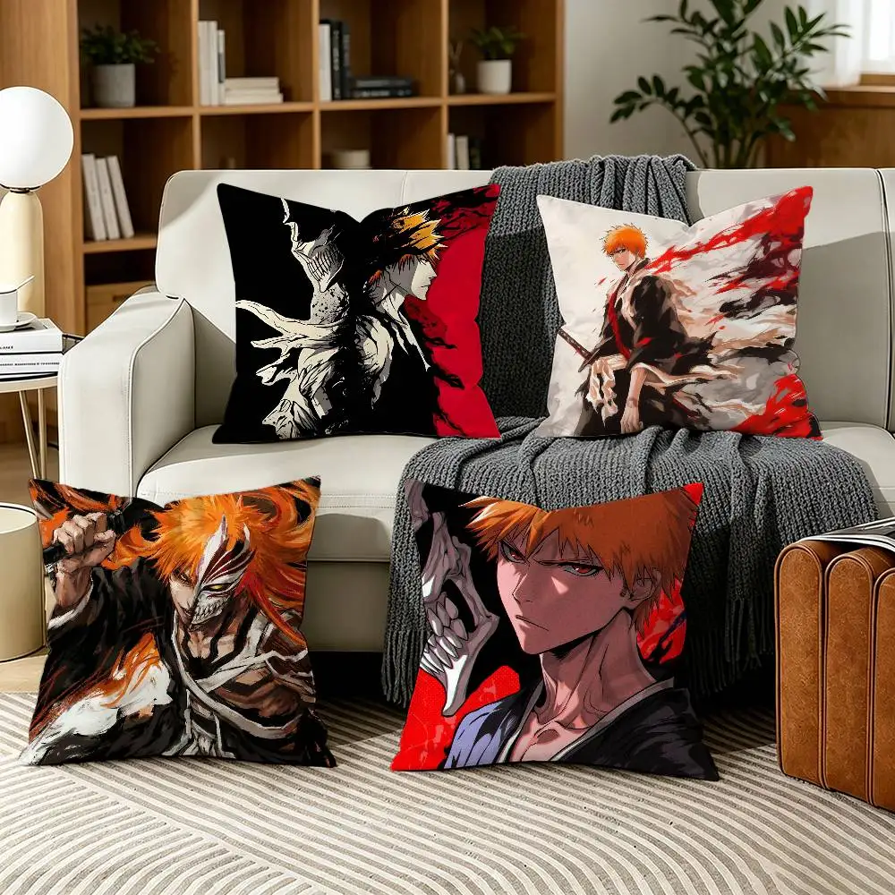 B-Bleachs K-Kurosaki Ichigo Pillow Case for Sofa Living Room Home office Decor Protective Cover