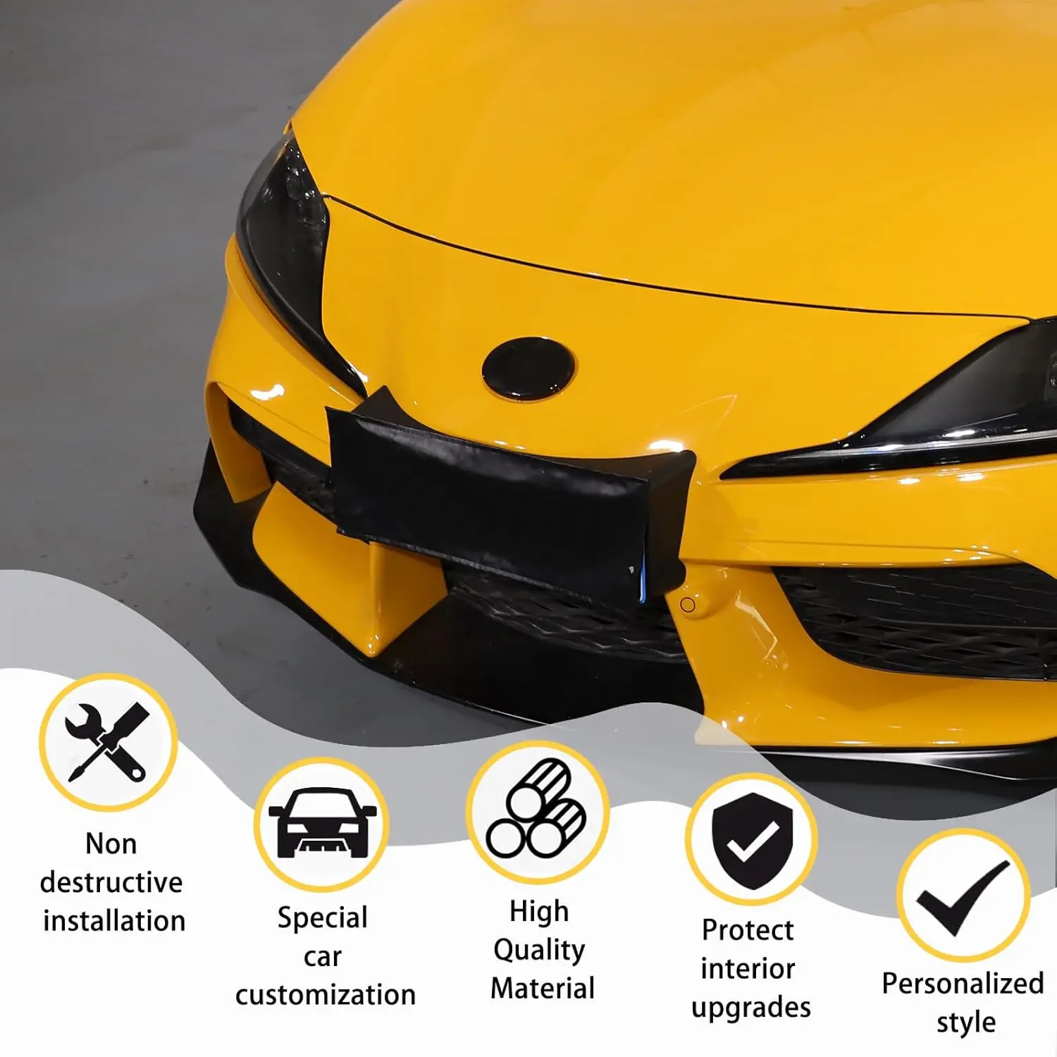 

ABS Smoked Black Car Front and Rear Emblem Badge Trim Logo Protective Cover For Toyota GR Supra A90 2019-2026 Car Accessories