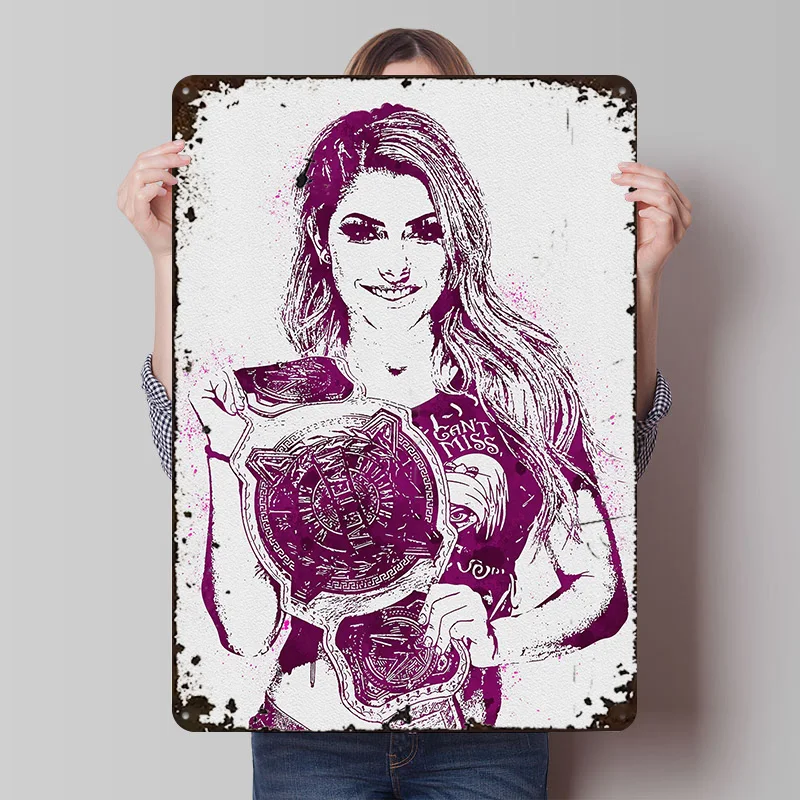 Affiche murale personnalisée Alexa Bliss, signes métalliques Vintage, Plaque en étain rétro pour grotte d'homme, décoration de maison moderne, maison de luxe