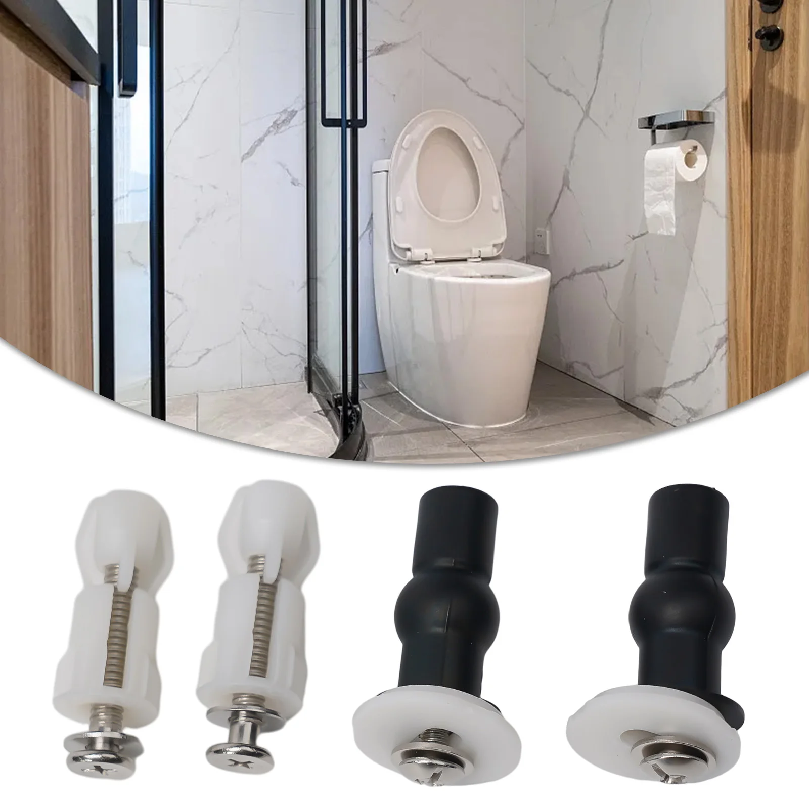 

100% Brand New Indoor Toilet Seat Parts Home 4cm/1.57 Inch Length Toilet Seat Bolts 2 Pairs Corrosion Resistant