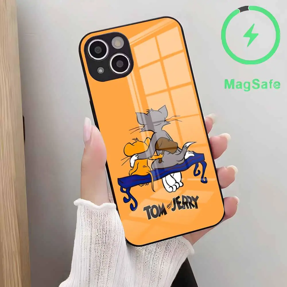 Cartoon J-Jerrys T-Toms Phone Case For Iphone 17 Air 16 15 14 Plus 13 12 Mini 11 Pro Max Glass Magnetic Case view 6