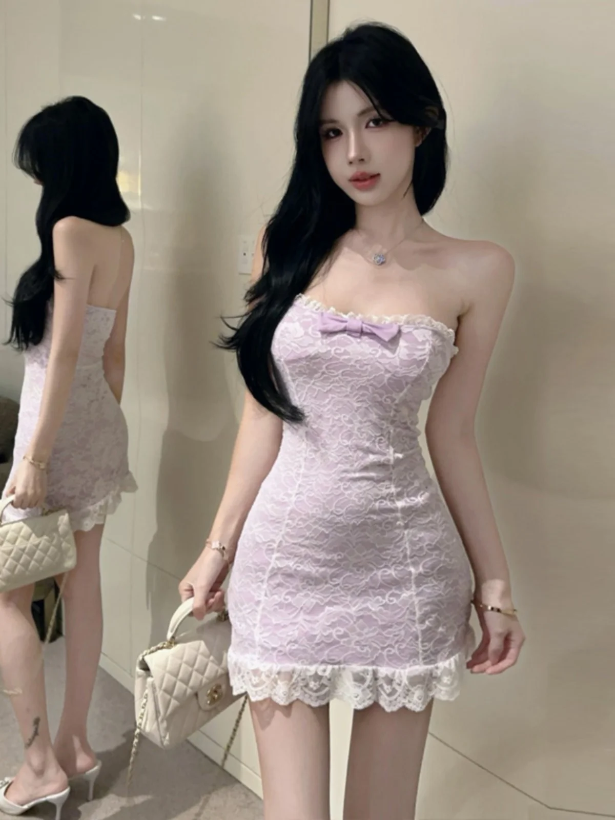 

Искусственная шелковая блузка-бюстье с кружевной отделкой Pure Desire: неотразимый летний наряд для женщин с асимметричным подолом для свиданий.