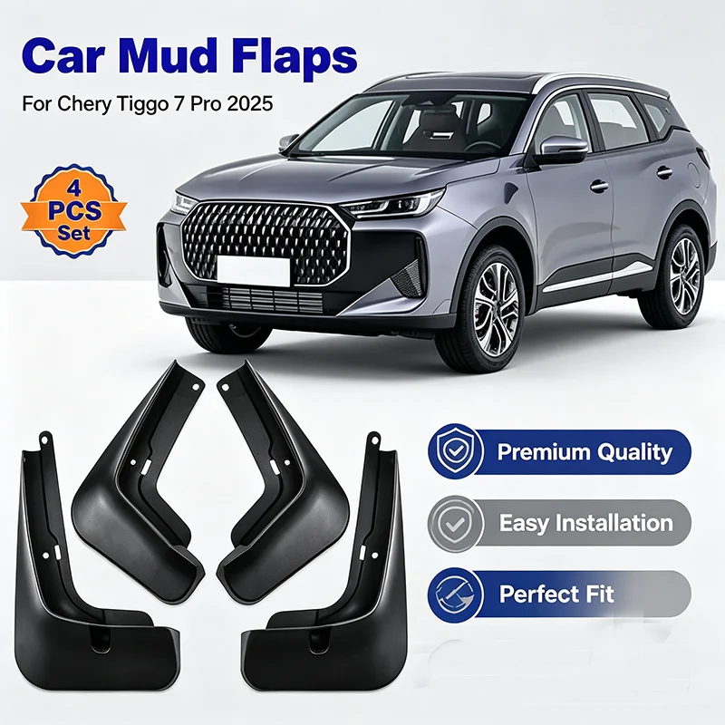 For Chery Tiggo 7 Pro 2025 4Pcs Heavy Duty Mud Flaps Splash Guards Front Rear Wheel Fender Mudguards Car Exterior