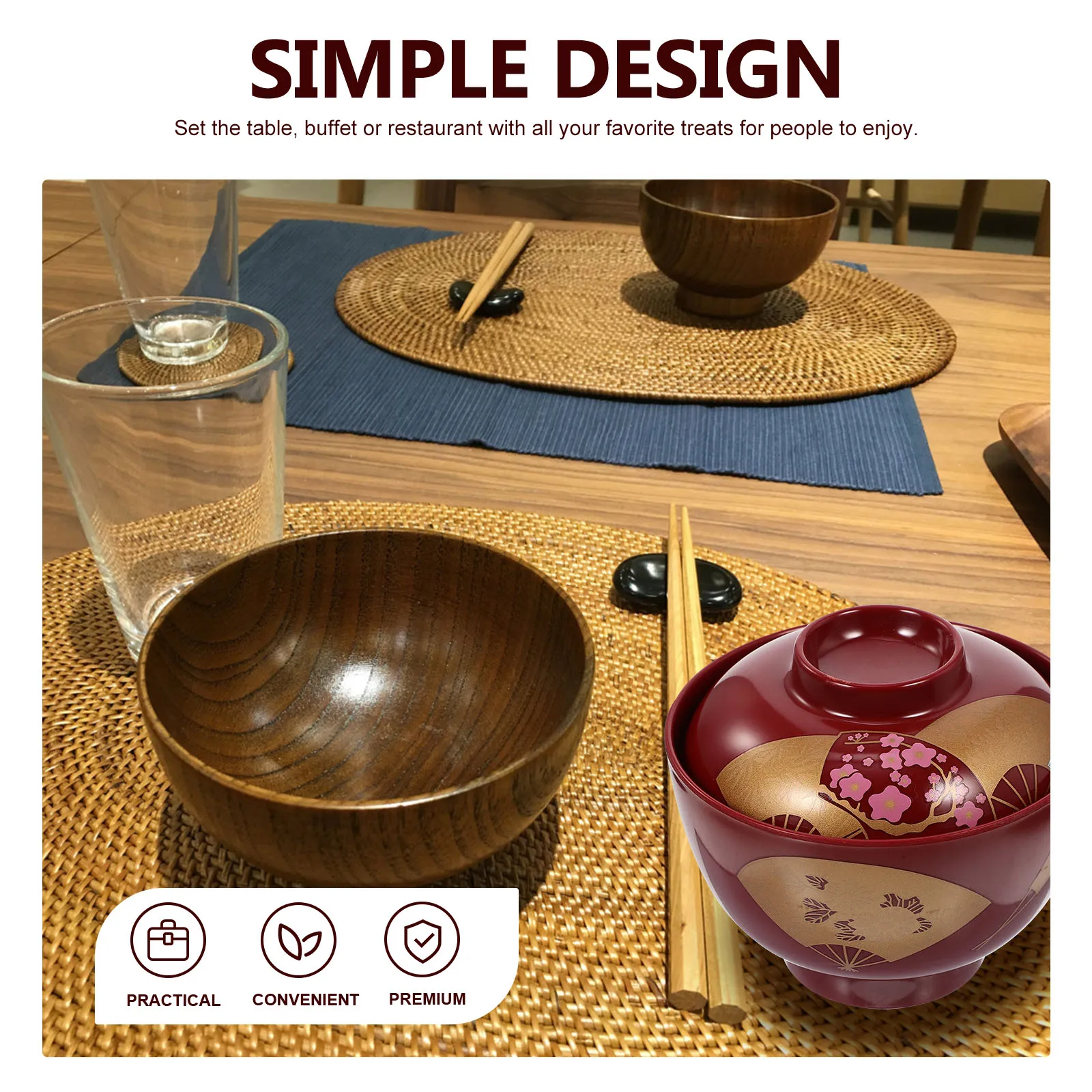 

Miso Soup Bowl Japanese Ramen Mini Cute Bowls Melamine Noodle with Lid Asian Small Covered Lids