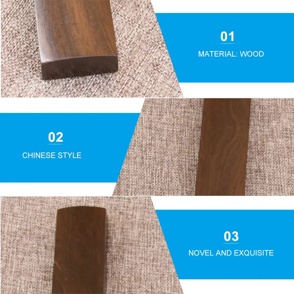 

1Pair Chinese Ebony Calligraphy Paperweight Wooden Letterweight Desktop Paper Holder Study Room Tool Calligraphy Paperweight
