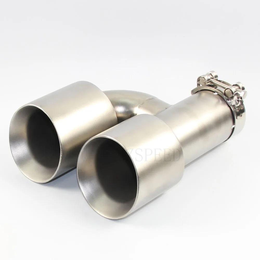 Car Accessories stainless steel and bright face without marked H-type double outlet straight edge exhaust pipe tailpipe