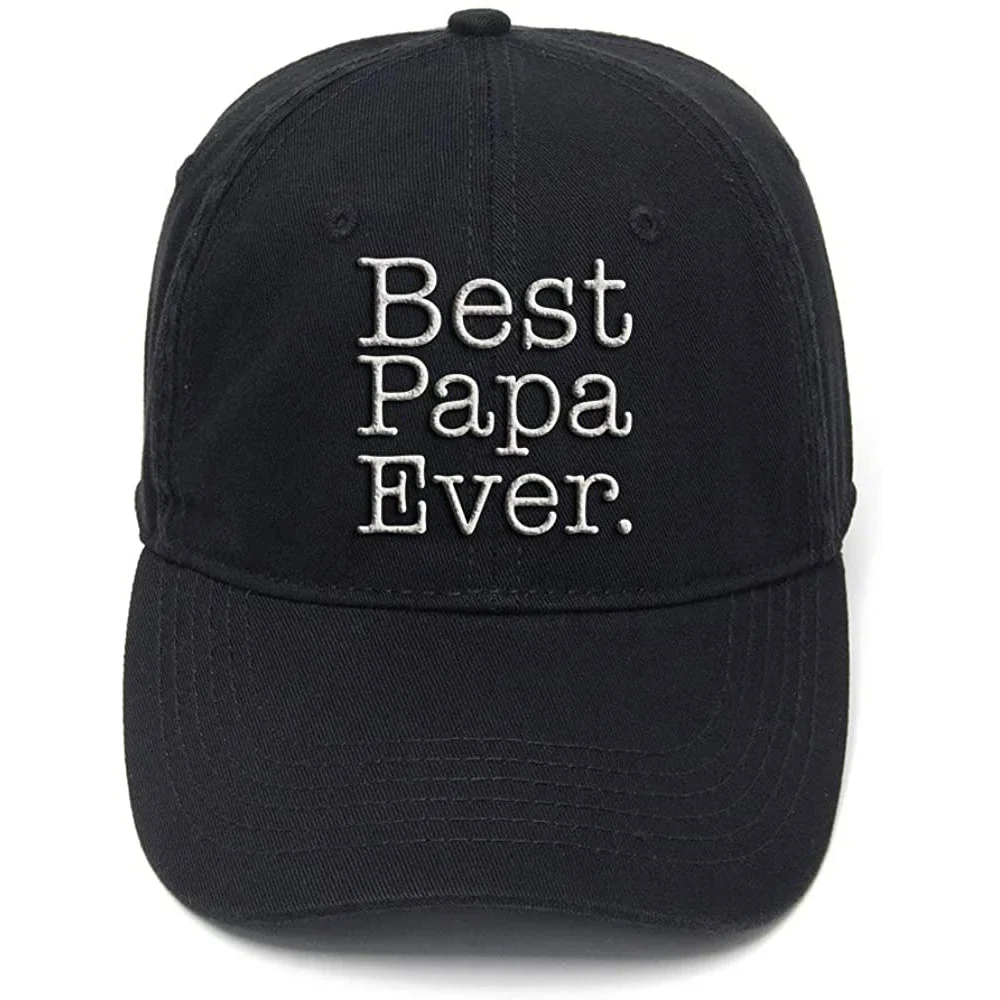 

Lyprerazy Papa Gifts Best Papa Ever Washed Cotton AdjustableMen Women Unisex Hip Hop Cool Flock Printing Baseball Cap