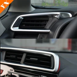 ABS For Honda FIT JAZZ 2014-2018 Accessories conditioner air Outlet vent frame covers trims Car styling decoration Stickers