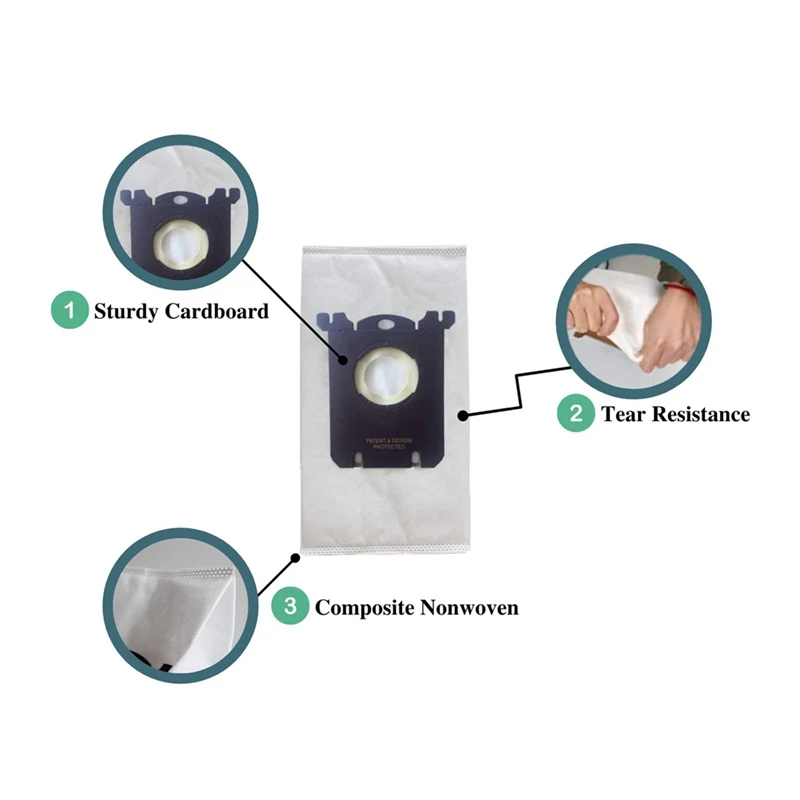 10 pacote de substituição saco vácuo saco pó compatível para electrolux s saco clássico el200f el8500 aspirador acessórios