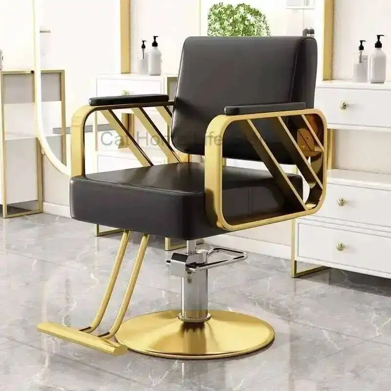 

Pump Chair Barber Professional Hairdressing Pink Hairdresser Barbershop Gold Cosmetic Salon Shampoo Aesthetic Electric Toilet