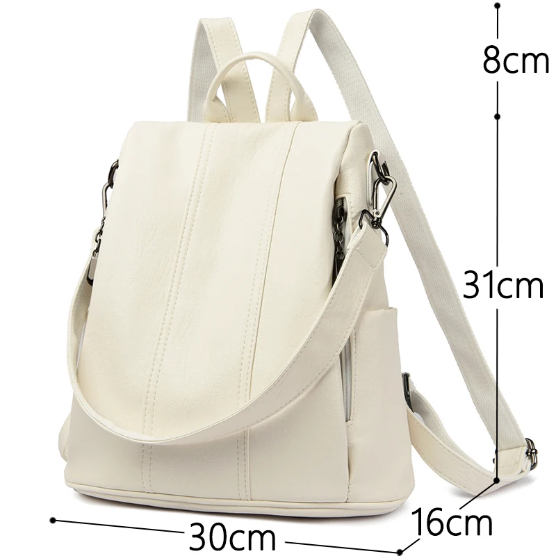 NEW Anti theft Backpack Purses High Quality Soft Leather Female Vintage Bag School Bags Travel Bagpack Ladies Bookbag Rucksack