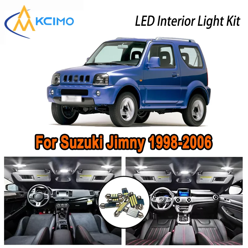 

For Suzuki Jimny 1998-2006 1999 2000 2001 2002 2003 2004 LED Interior Dome Map Trunk Light Kit Car Led Lamps Canbus No Error