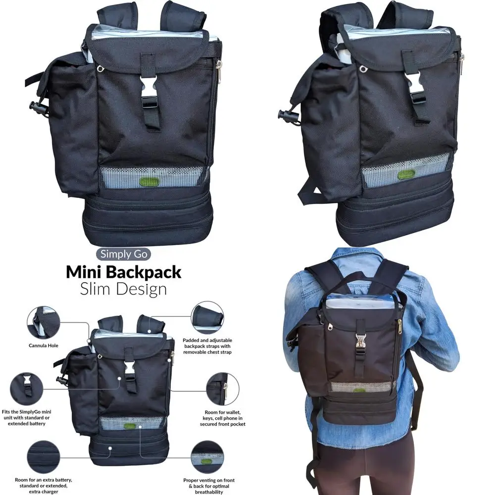 حقيبة ظهر محمولة لتركيز الأوكسجين متوافقة مع Respironics SimplyGo Mini لعلاج الأكسجين الشخصي