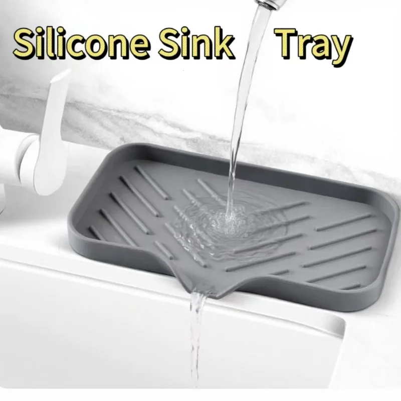 1/2pcs Kitchen Soap Tray,Silicone Sponge Holder Sink Organizer,Silicone Soap Holder for Bathroom Kitchen Counter/Soap Bottles