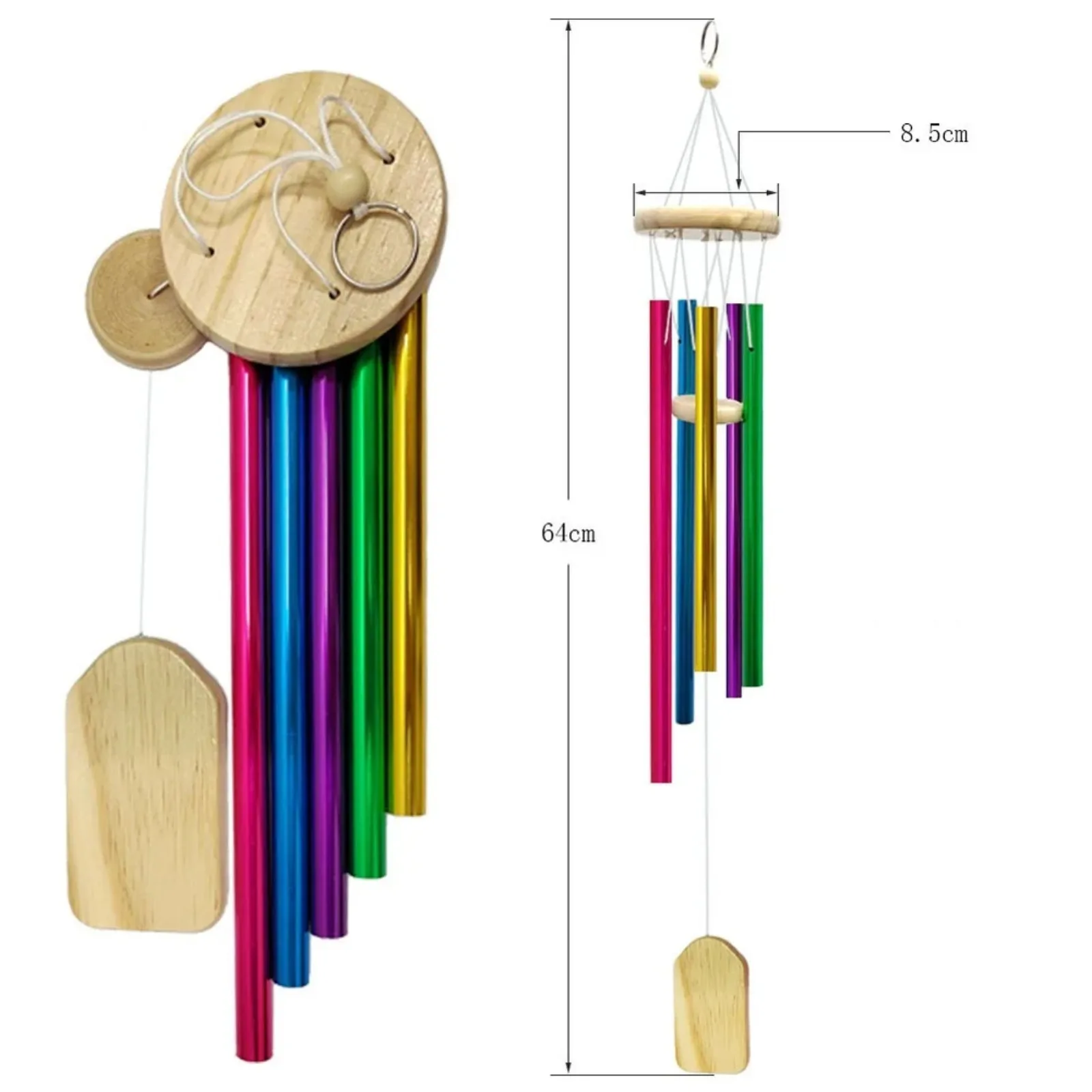Outdoor Large Deep Tone Sympathy Wind Chime Personalized with 5 Tuned Tubes