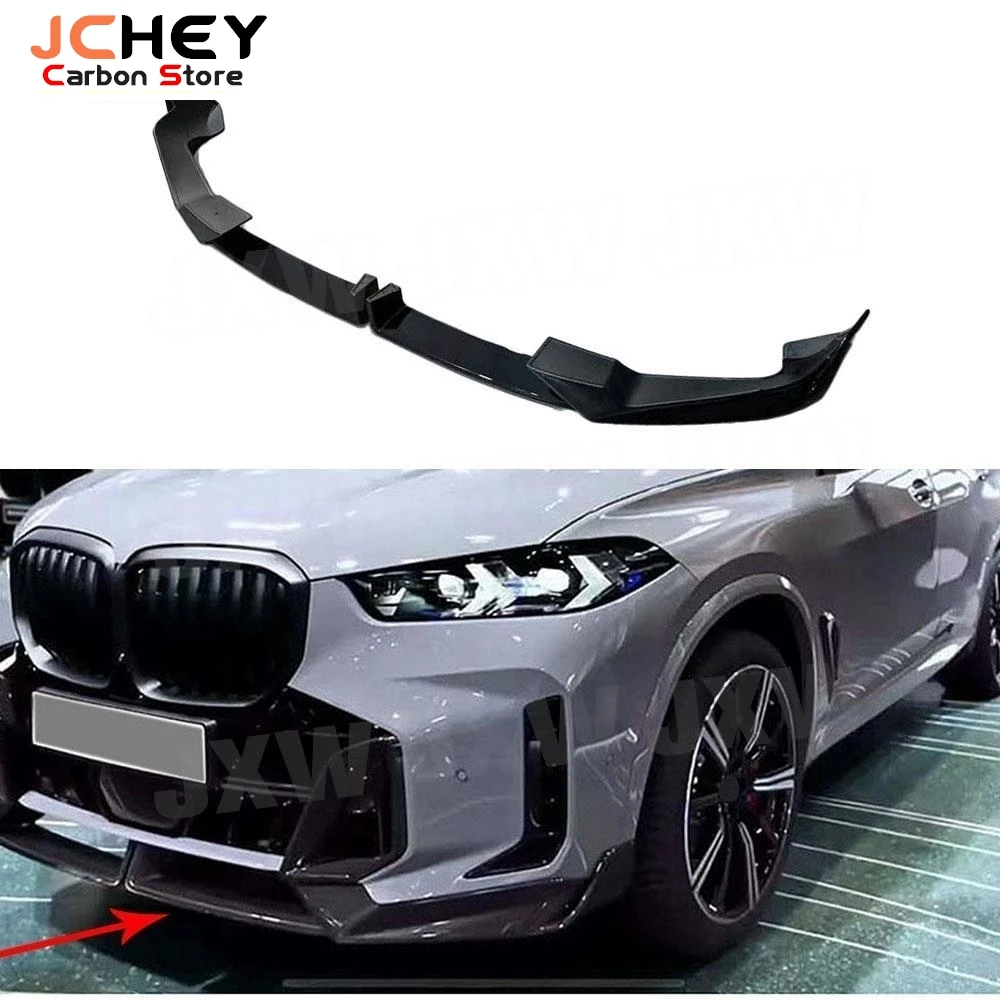 

JCHEY 2PCS/Set ABS Front Bumper Lip Splitters Spoiler For BMW X5 G05 LCI M Sport 2023+ Car Bodykits Exterior