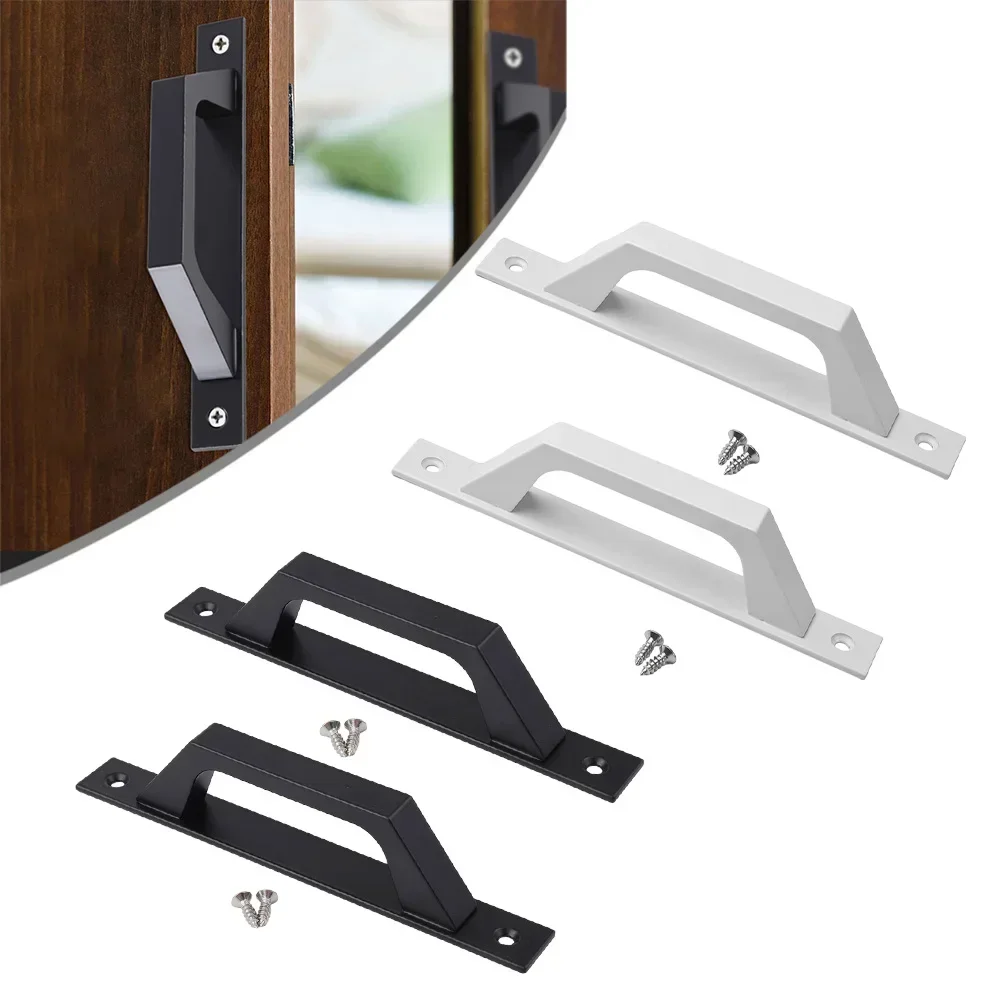 

2PCS Heavy Duty Black Iron Barn Door Pull Handles for Sliding Gates and Sheds Perfect for Garage and Indoor Use